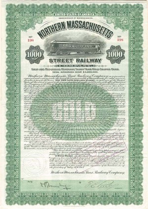 Northern Massachusetts Street Railway Co. - 1913 dated Railroad Bond